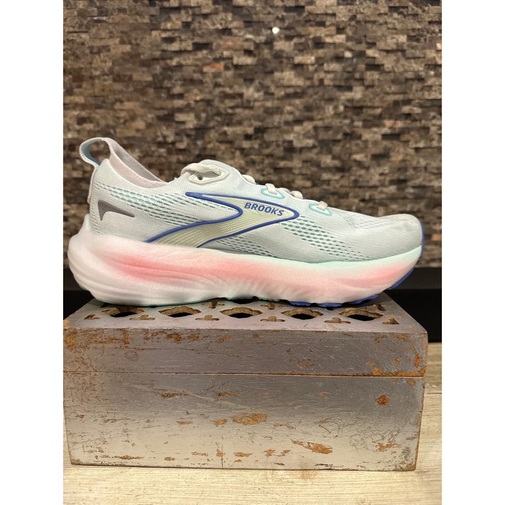 Brooks Glycerin 22 Womens Running Shoes White Blue Sneakers 120434 1B 110 Sz 8 - Picture 6 of 7